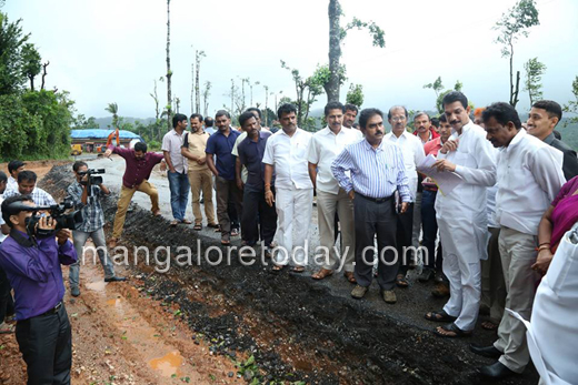 MP Nalin Kumar Kateel inspects Shiradi Ghat road works 1